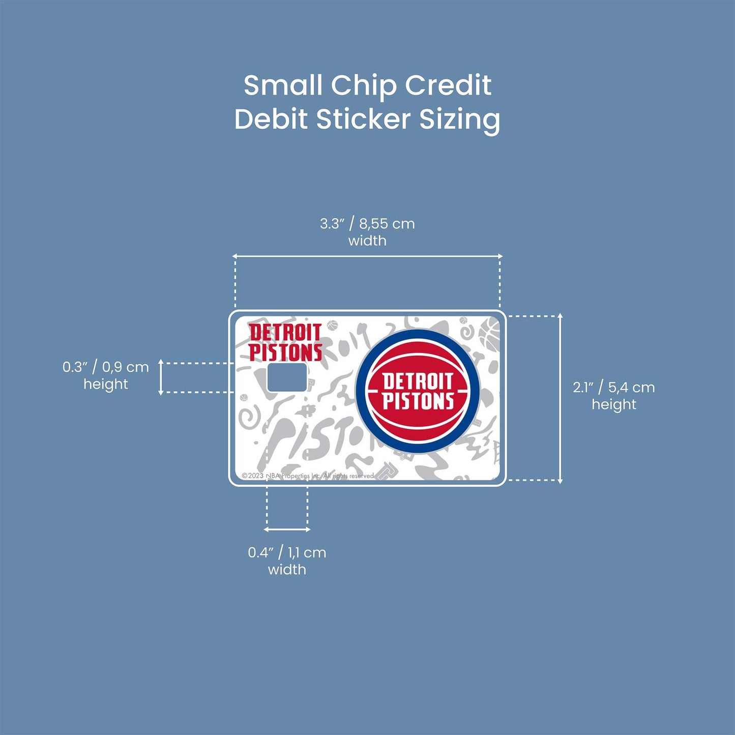 Detroit Pistons Team Mural Design | Credit Card Sticker | Small Chip | Credit Card Skin