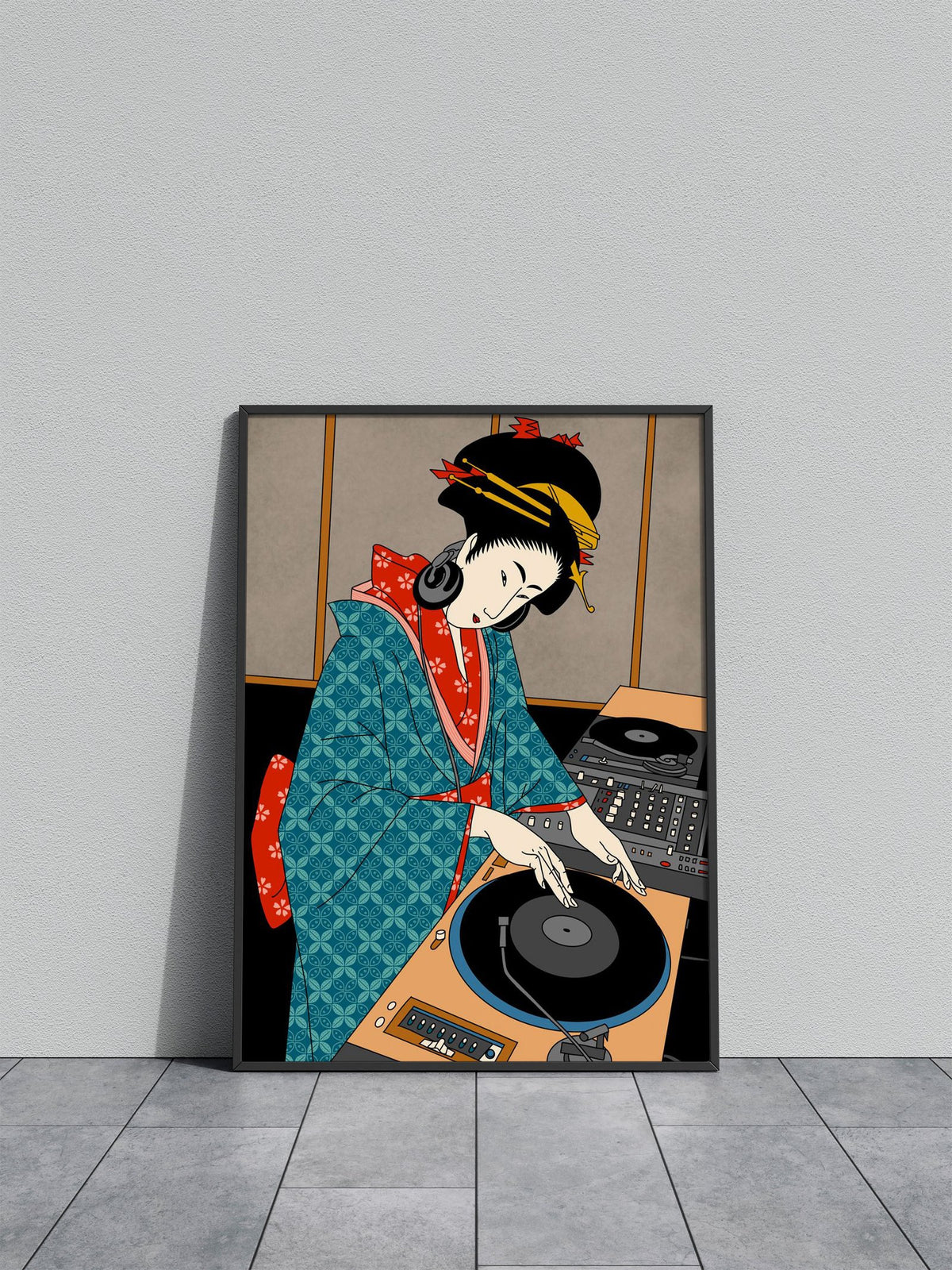 dj geisha Asian Style Poster | Wall Art for Home & Office | High-Quality Print - High-Quality Visual Display
