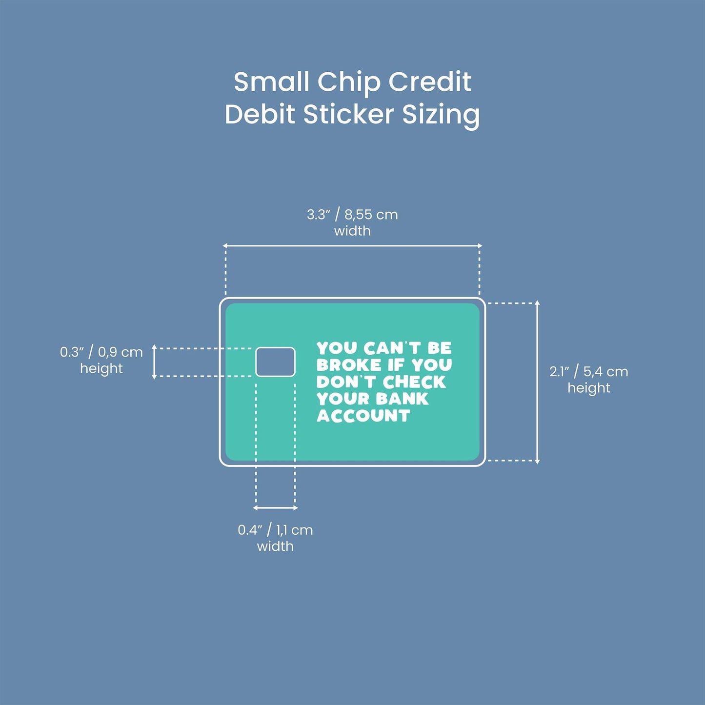Don't Check Design | Credit Card Sticker | Small Chip | Credit Card Skin