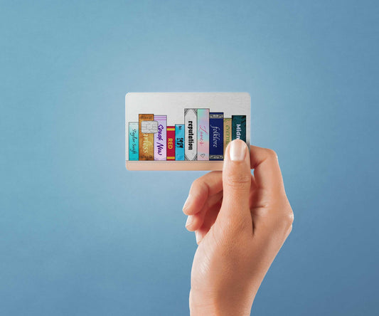 Watercolor era's bookshelf design | credit card sticker | small chip | credit card skin for nursery and home wall decor.