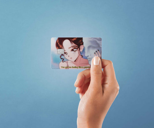 Watercolor feeling like a psycho design | credit card sticker | small chip | credit card skin for nursery and home wall decor.