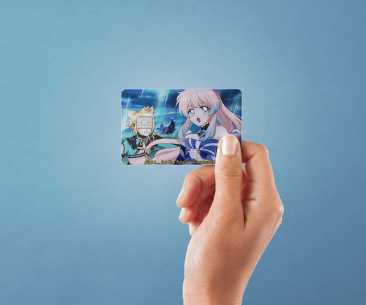 Watercolor fighting for inazuma design | credit card sticker | small chip | credit card skin for nursery and home wall decor.