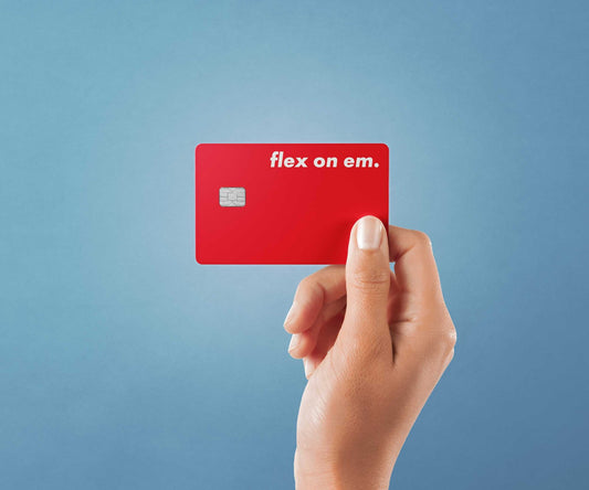 Watercolor flex on ‘em design | credit card sticker | small chip | credit card skin for nursery and home wall decor.