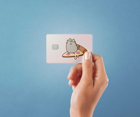 Watercolor flying slice design | credit card sticker | small chip | credit card skin for nursery and home wall decor.