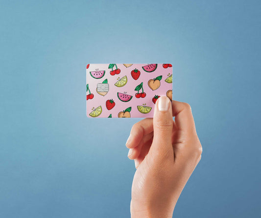 Watercolor fruit punch design | credit card sticker | small chip | credit card skin for nursery and home wall decor.