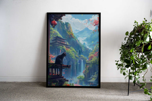 fujis feline cat Asian Style Poster | Wall Art for Home & Office | High-Quality Print - High-Quality Visual Display