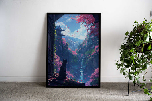 fujis feline Asian Style Poster | Wall Art for Home & Office | High-Quality Print - High-Quality Visual Display