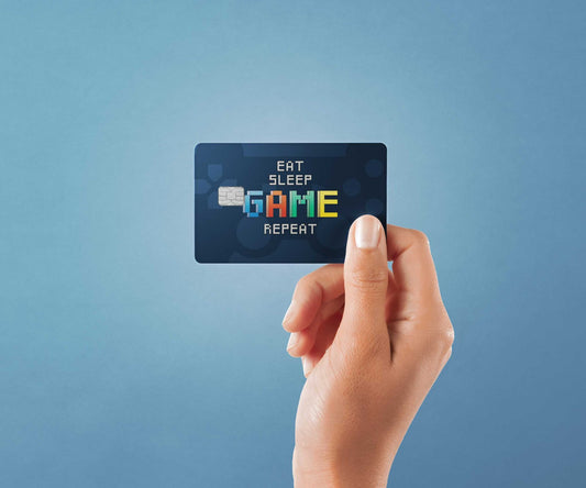 Watercolor game and repeat design | credit card sticker | small chip | credit card skin for nursery and home wall decor.