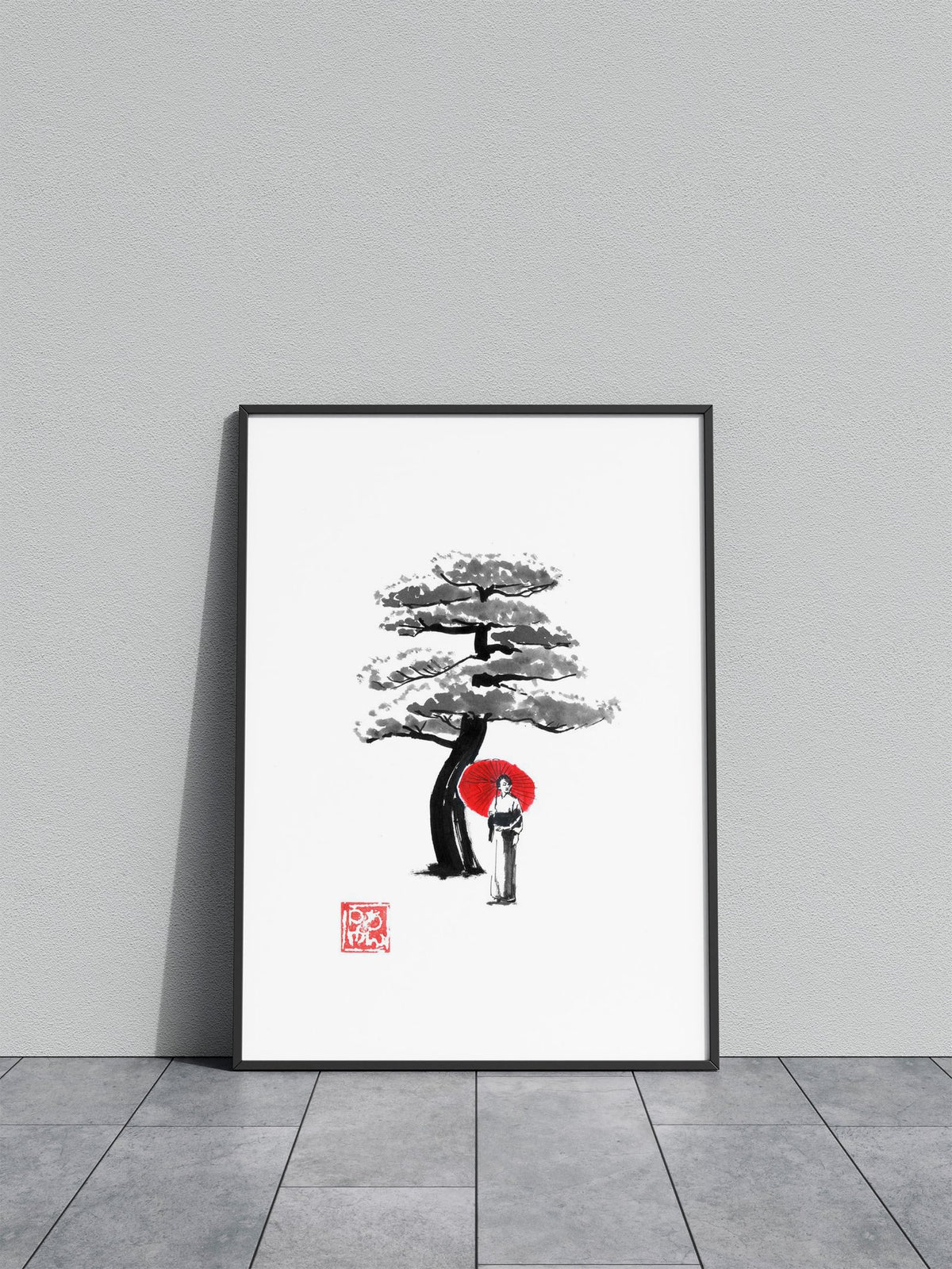 geisha and tree Asian Style Poster | Wall Art for Home & Office | High-Quality Print - High-Quality Visual Display
