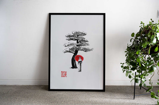 geisha and tree Asian Style Poster | Wall Art for Home & Office | High-Quality Print - High-Quality Visual Display