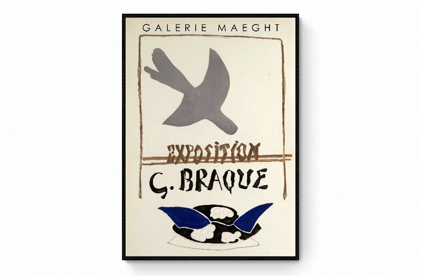 Vintage Print of Bird from Georges Braque Exhibition