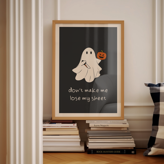 Don't Make Me Lose My Sheet | Cream and Charcoal | Art Print - High-Quality Premium Wall Art Decor Sticker