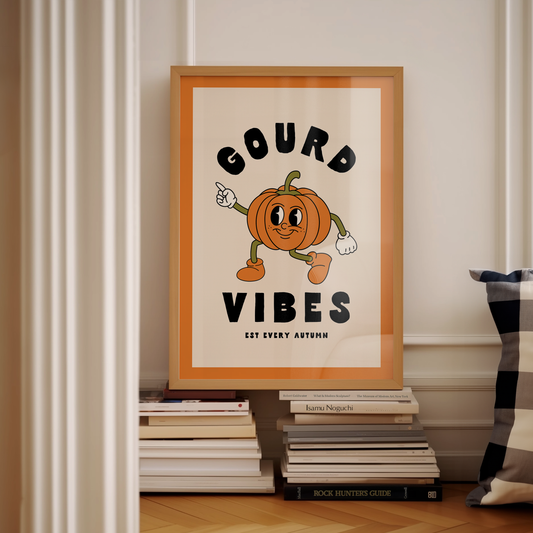 Gourd Vibes | Ginger and Black | Art Print - High-Quality Premium Wall Art Decor Sticker