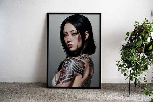 girl tatto fantasy Asian Style Poster | Wall Art for Home & Office | High-Quality Print - High-Quality Visual Display