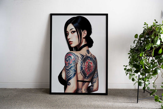 girl tattoo fantasy Asian Style Poster | Wall Art for Home & Office | High-Quality Print - High-Quality Visual Display