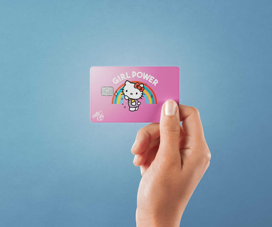 Watercolor girl power design | credit card sticker | small chip | credit card skin for nursery and home wall decor.