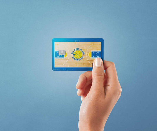 Watercolor golden state warriors retro courtside hardwood classics design | credit card sticker | small chip | credit card skin for nursery and home wall decor.