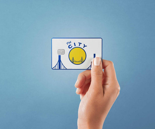 Watercolor golden state warriors throwback hardwood classics design | credit card sticker | small chip | credit card skin for nursery and home wall decor.