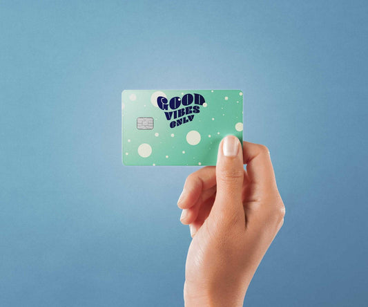 Watercolor good vibes design | credit card sticker | small chip | credit card skin for nursery and home wall decor.