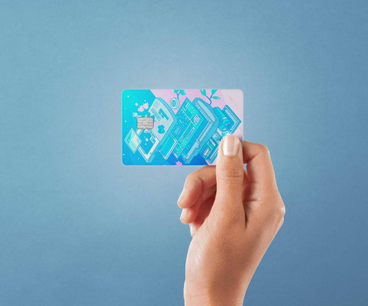 Watercolor growth design | credit card sticker | small chip | credit card skin for nursery and home wall decor.