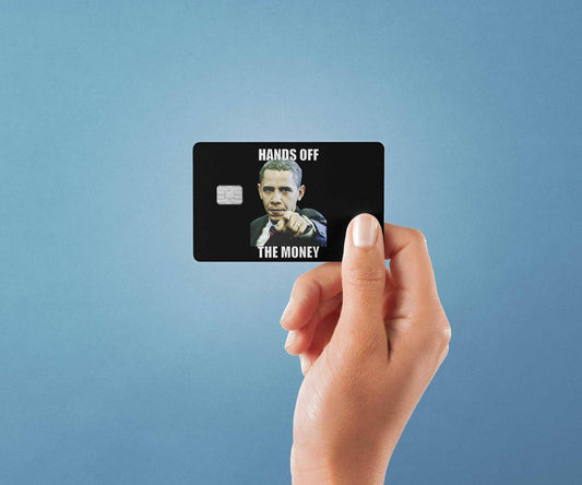 Watercolor hands off design | credit card sticker | small chip | credit card skin for nursery and home wall decor.