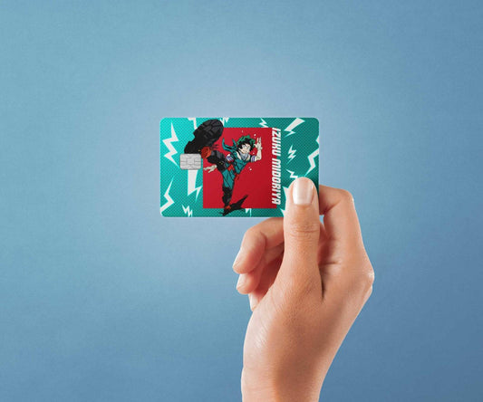 Watercolor hang time izuku midoriya design | credit card sticker | small chip | credit card skin for nursery and home wall decor.