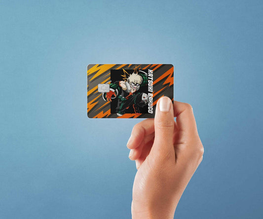 Watercolor hang time katsuki bakugo design | credit card sticker | small chip | credit card skin for nursery and home wall decor.