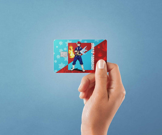 Watercolor hang time shoto todoroki design | credit card sticker | small chip | credit card skin for nursery and home wall decor.