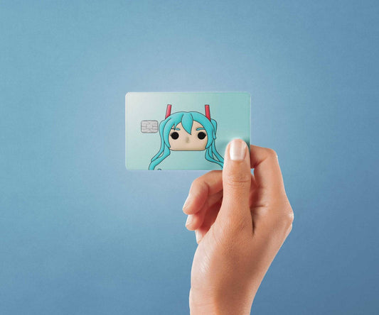 Watercolor hatsune funko design | credit card sticker | small chip | credit card skin for nursery and home wall decor.