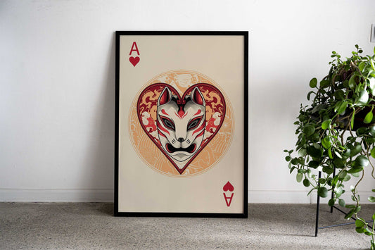 heart samurai of ace card Asian Style Poster | Wall Art for Home & Office | High-Quality Print - High-Quality Visual Display