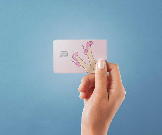 Watercolor heels design | credit card sticker | small chip | credit card skin for nursery and home wall decor.