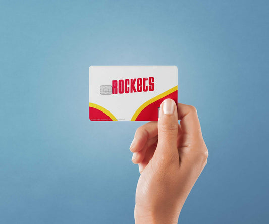 Watercolor houston rockets home warmups hardwood classics design | credit card sticker | small chip | credit card skin for nursery and home wall decor.