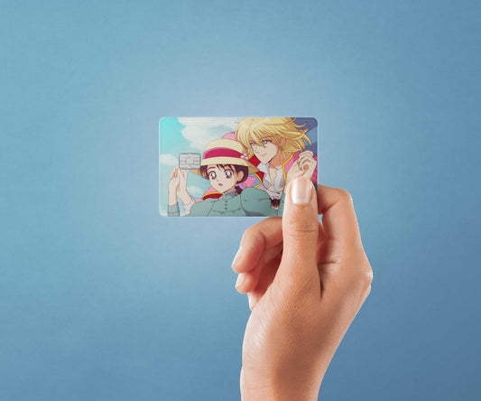 Watercolor howl and sophie design | credit card sticker | small chip | credit card skin for nursery and home wall decor.