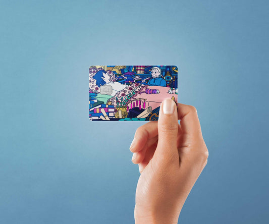 Watercolor howl's room design | credit card sticker | small chip | credit card skin for nursery and home wall decor.