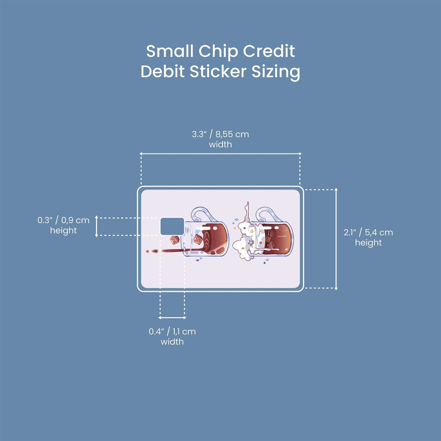 Iced Coffee Design | Credit Card Sticker | Small Chip | Credit Card Skin