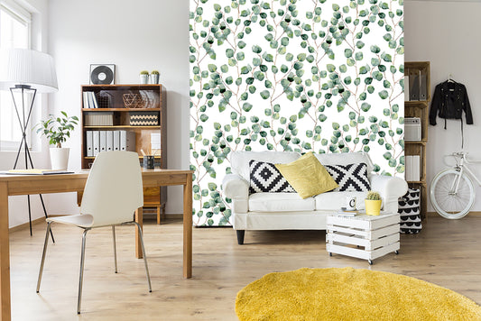 Eucalyptus Peel and Stick Wallpaper, Temporary Wallpaper, Custom Design, Removable Wallpaper, Floral Wallpaper, Autumn wallpaper