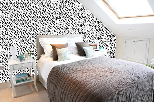 Dalmatian spots, removable wallpaper, peel and stick, polka dot, self adhesive wallpaper, spotted wallpaper, animal wallpaper, wall mural