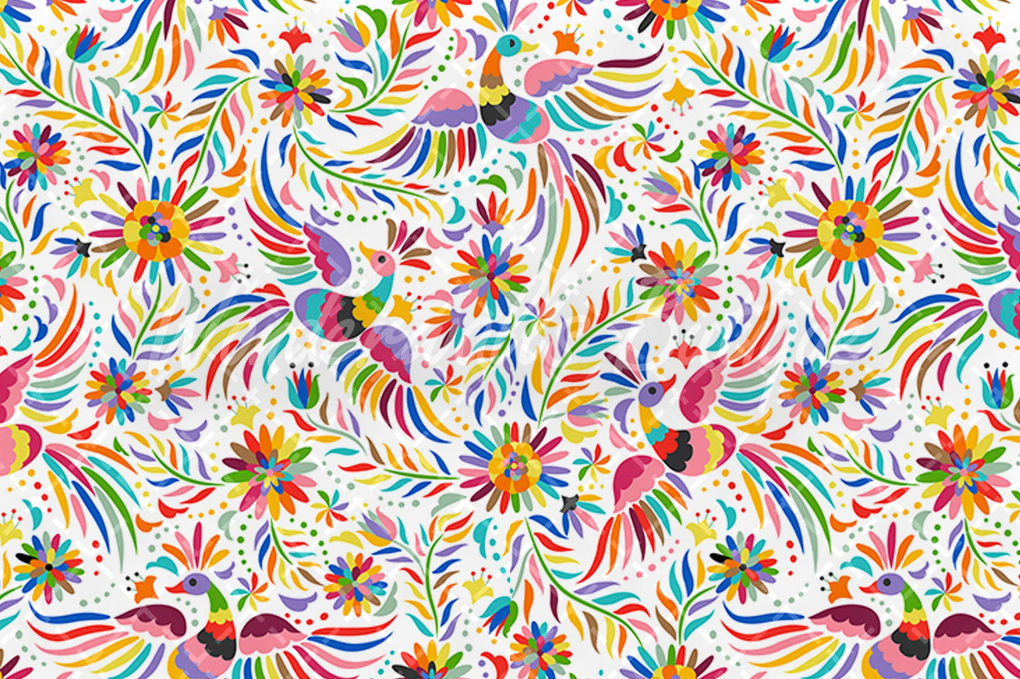 Mexican Embroidery Birds | Removable Wallpaper | Self-adhesive | Temporary wallpaper #258