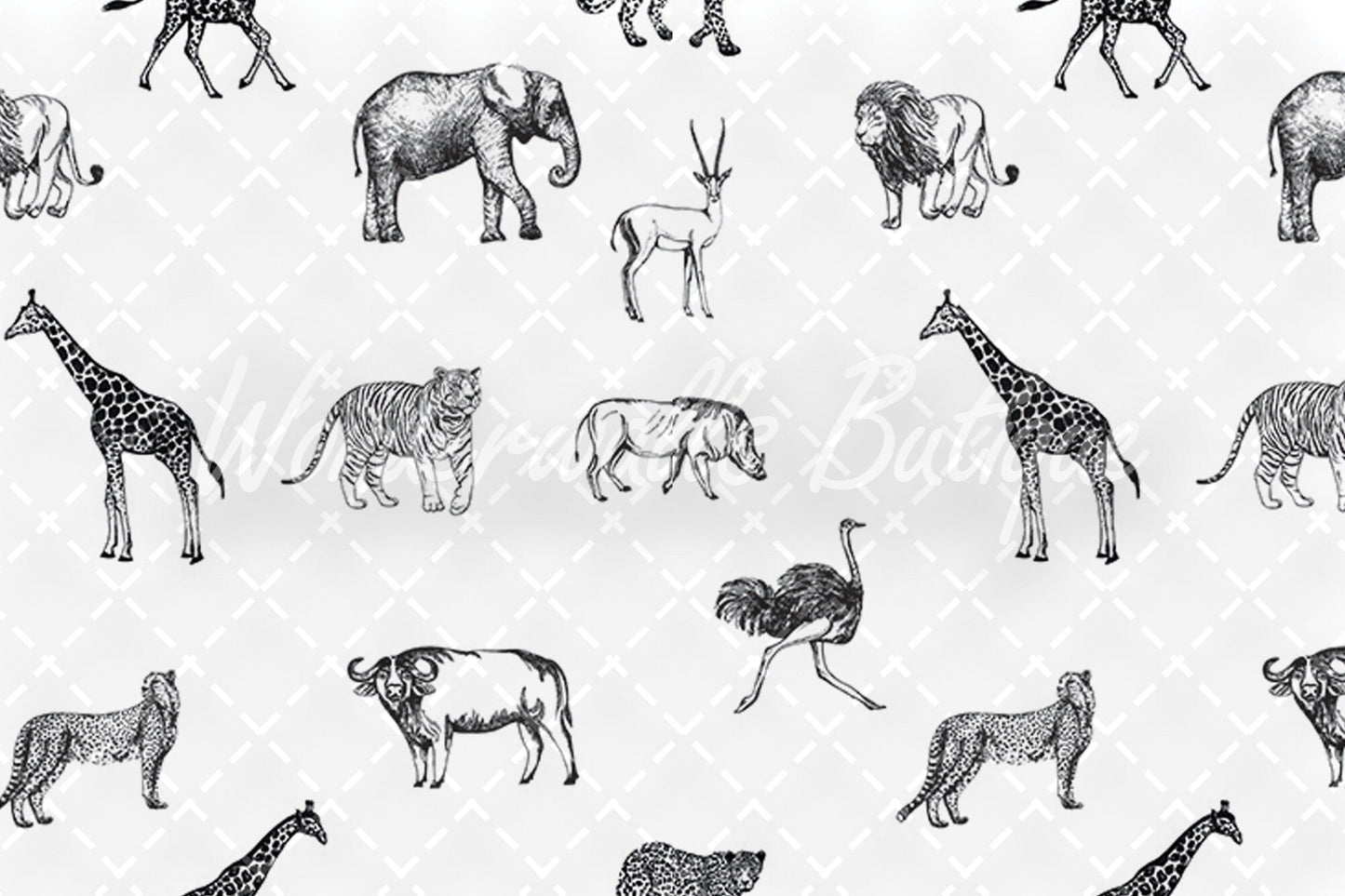 Safari Animals | Removable Wallpaper | Self-adhesive | Temporary wallpaper #198