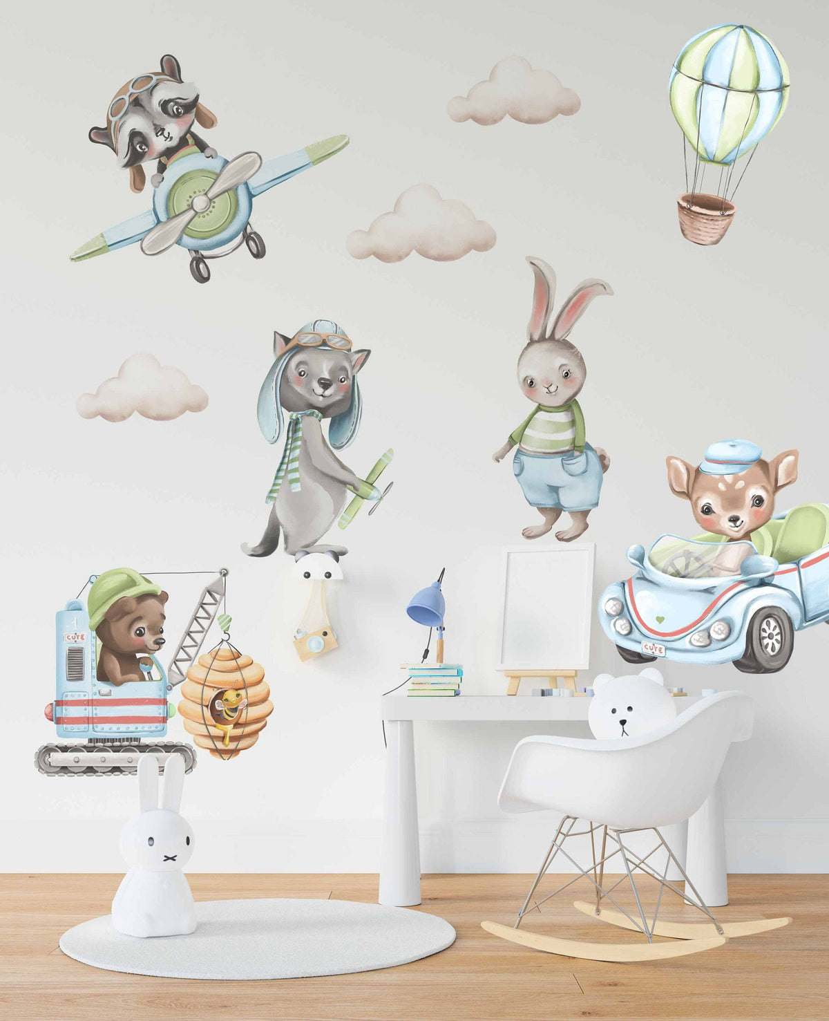 Boy Bunny Wall Stickers - Unique Wall Decal by Wonderwallsboutique