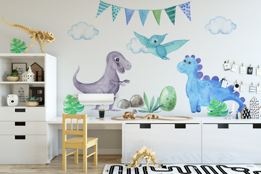 Dinosaur Wall Sticker, Boys Dino Room Decor - Unique Wall Decal by Wonderwallsboutique