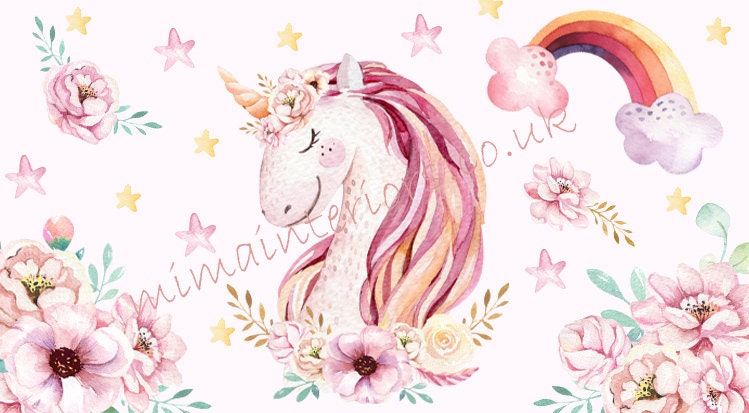Boho Unicorn Mural Wallpaper
