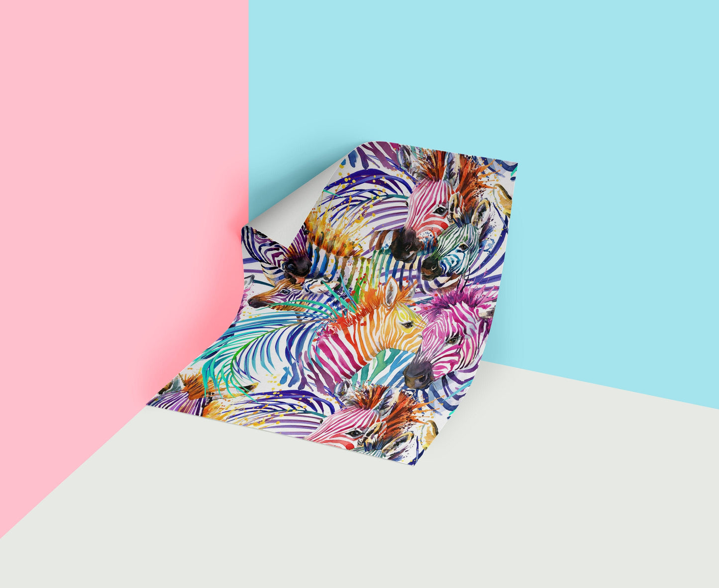 Color Zebra | Color Zebra Removable Wallpaper | Peel and Stick | #135AC