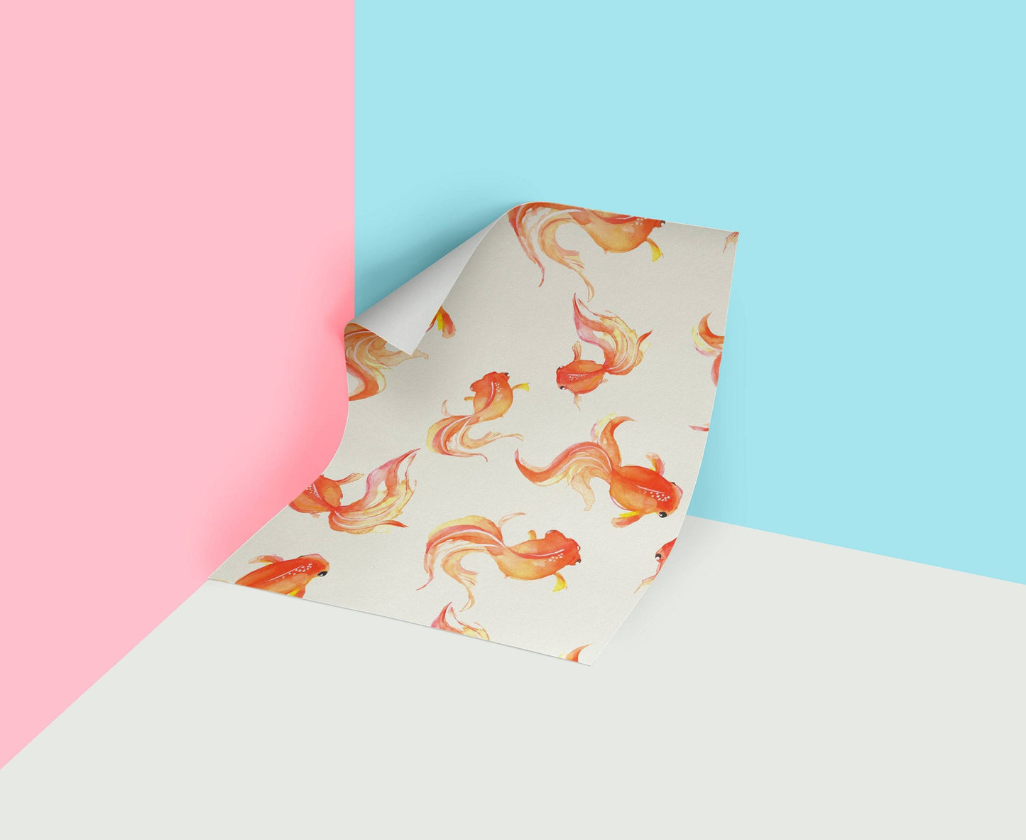 Orange Fish | Orange Fish Removable Wallpaper | Peel and Stick | #78AC