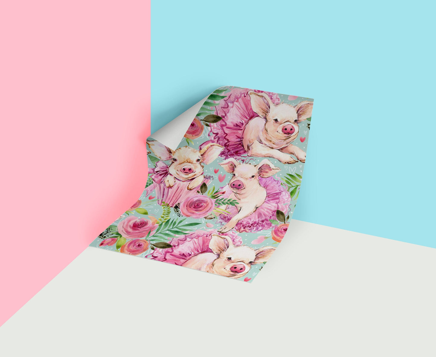 Piggy | Piggy Removable Wallpaper | Peel and Stick | #32AC