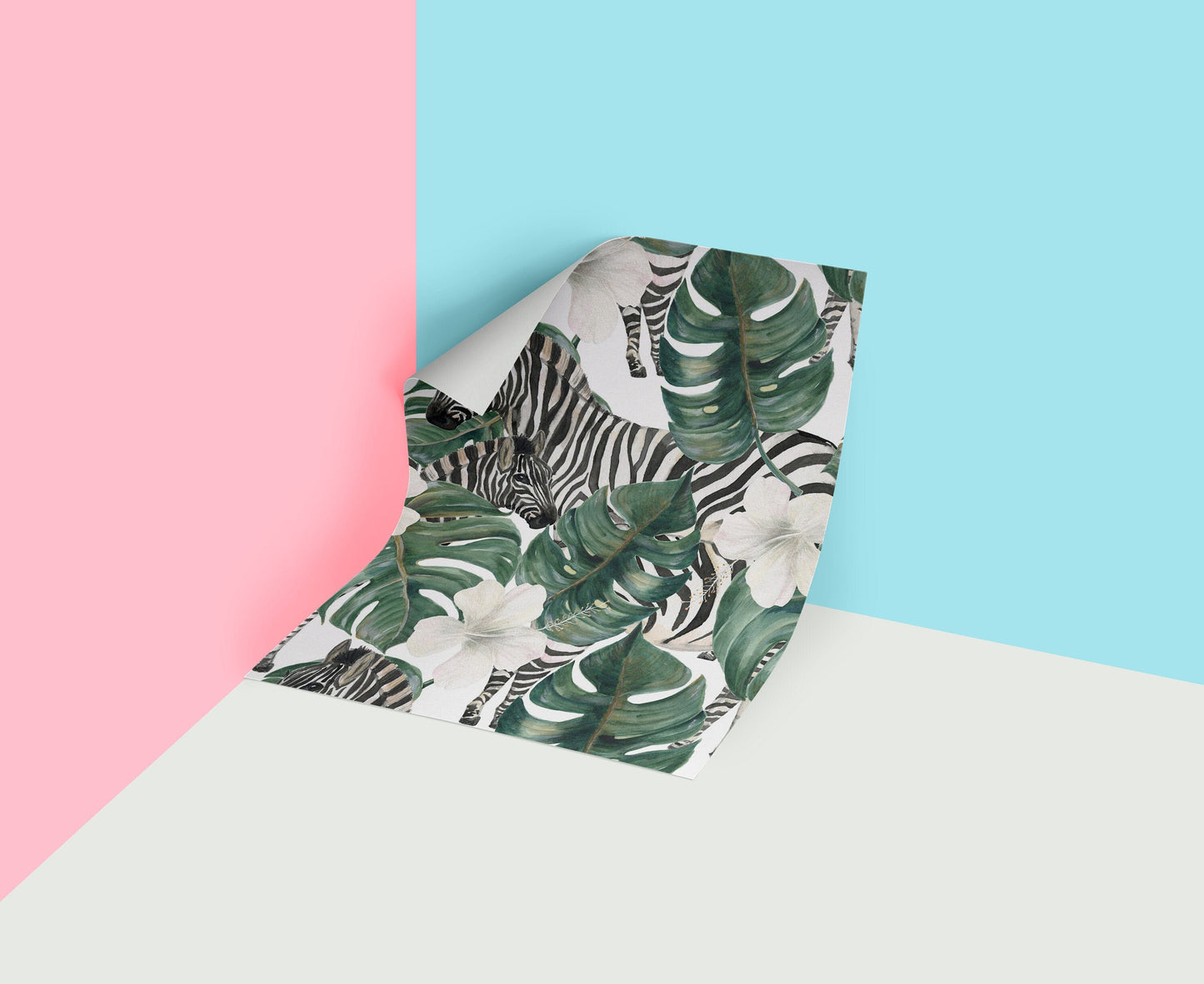 Leaf Zebra | Leaf Zebra Removable Wallpaper | Peel and Stick | #42AC