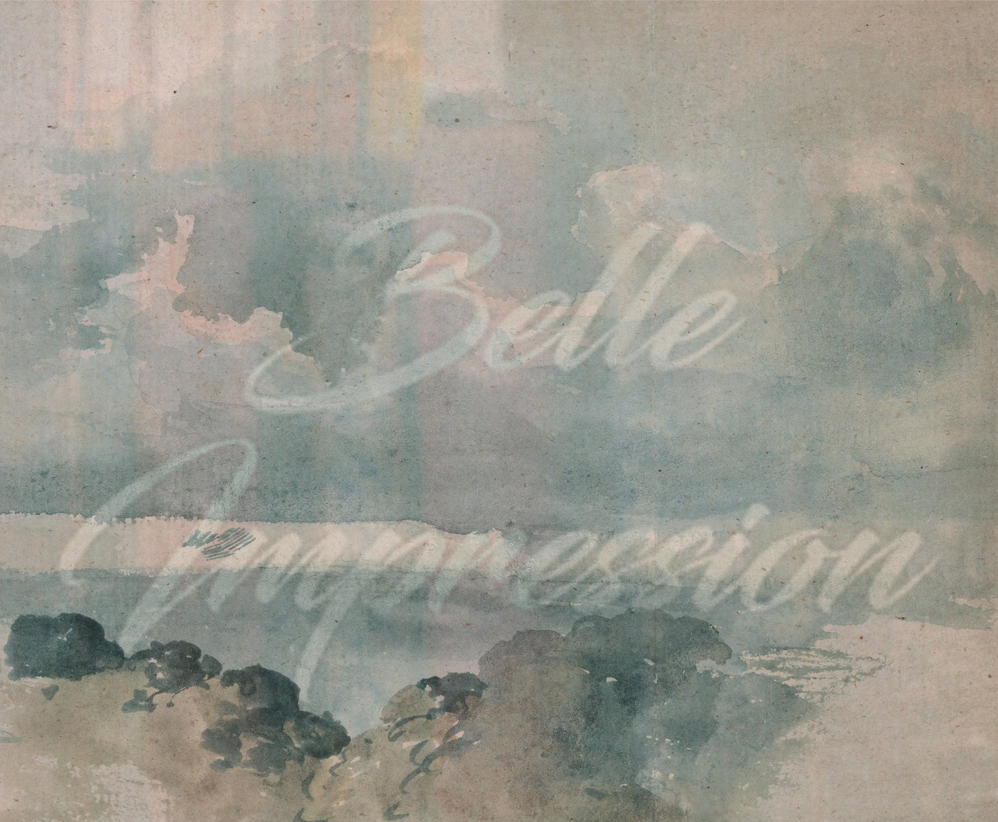 Vintage Clouded Wall Mural, Sky Scene Wallpaper, Vintage removable wallpaper, Repositionable, Peel and Stick, Vintage wall art,Temporary art