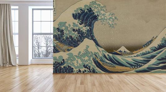 Great Wave off Kanagawa Wallpaper, Removable Wallpaper, Peel and Stick, Great Wave Pattern , Vintage Retro Self Adhesive Wall Mural
