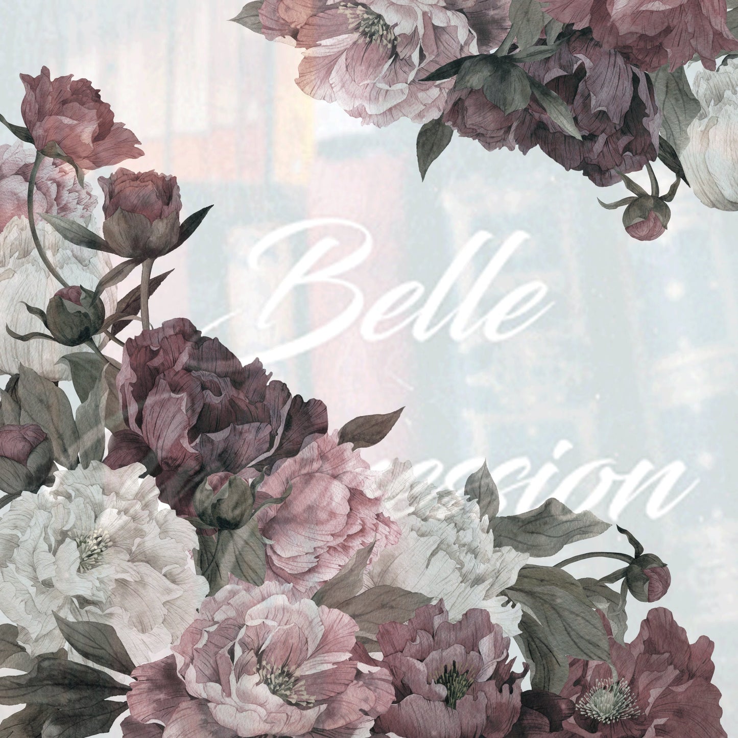 Vintage peonies wall mural, Removable wallpaper, Peony bouquet, Floral wall mural, Peony painting wall sticker, Floral decal, Peel and stick