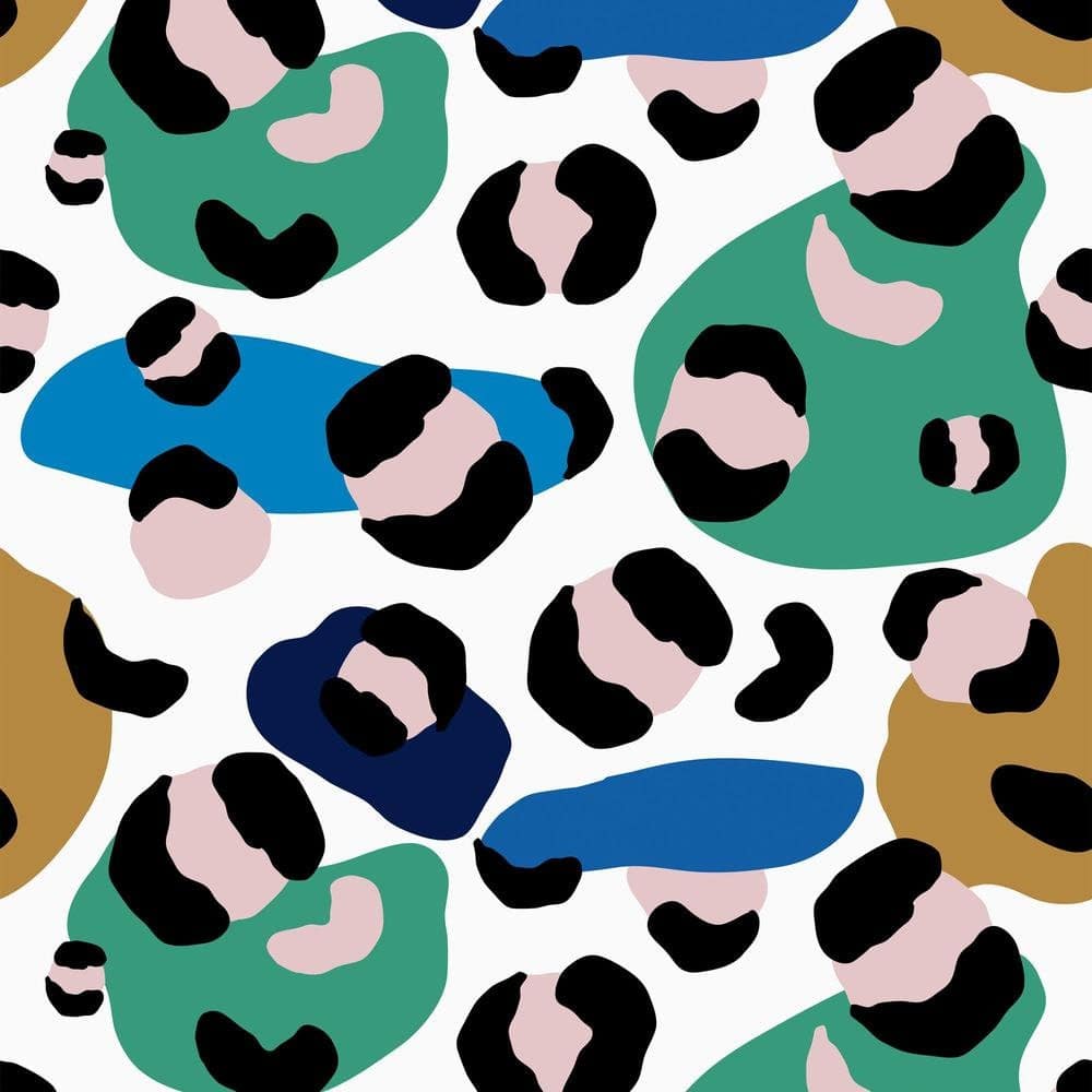 Cool Like You Wallpaper in Cobalt Blue, Mustard and Jungle Green, Removable Wallpaper, Temporary Wallpaper, Minimalist, Peel and Stick